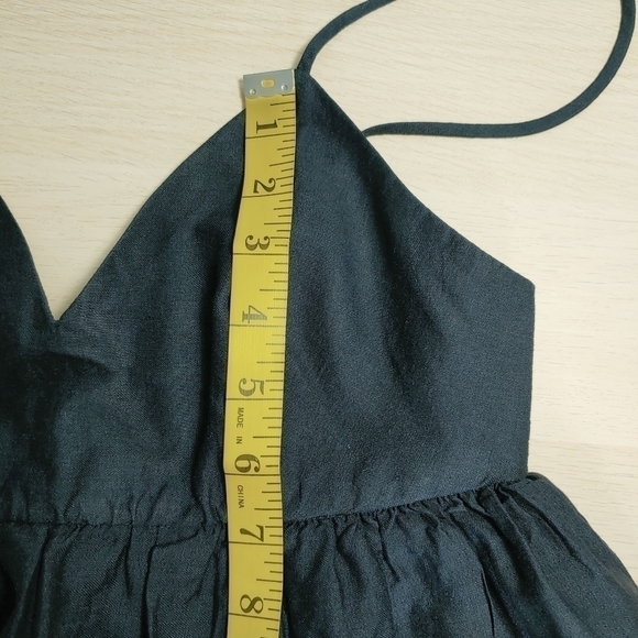 MANGO Dark denim blue color flowy summer cami mini dress - Picture 4 of 11